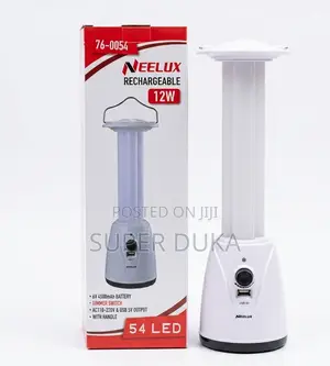 Neelux 12w Rechargeable Emergency Lamp - 54 Led, 4500mah, Usb Port