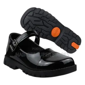 Crab Kids Leather School Shoes for Girls - Shinny