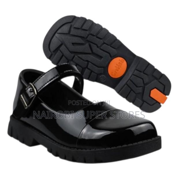 Crab Kids Leather School Shoes for Girls - Shinny