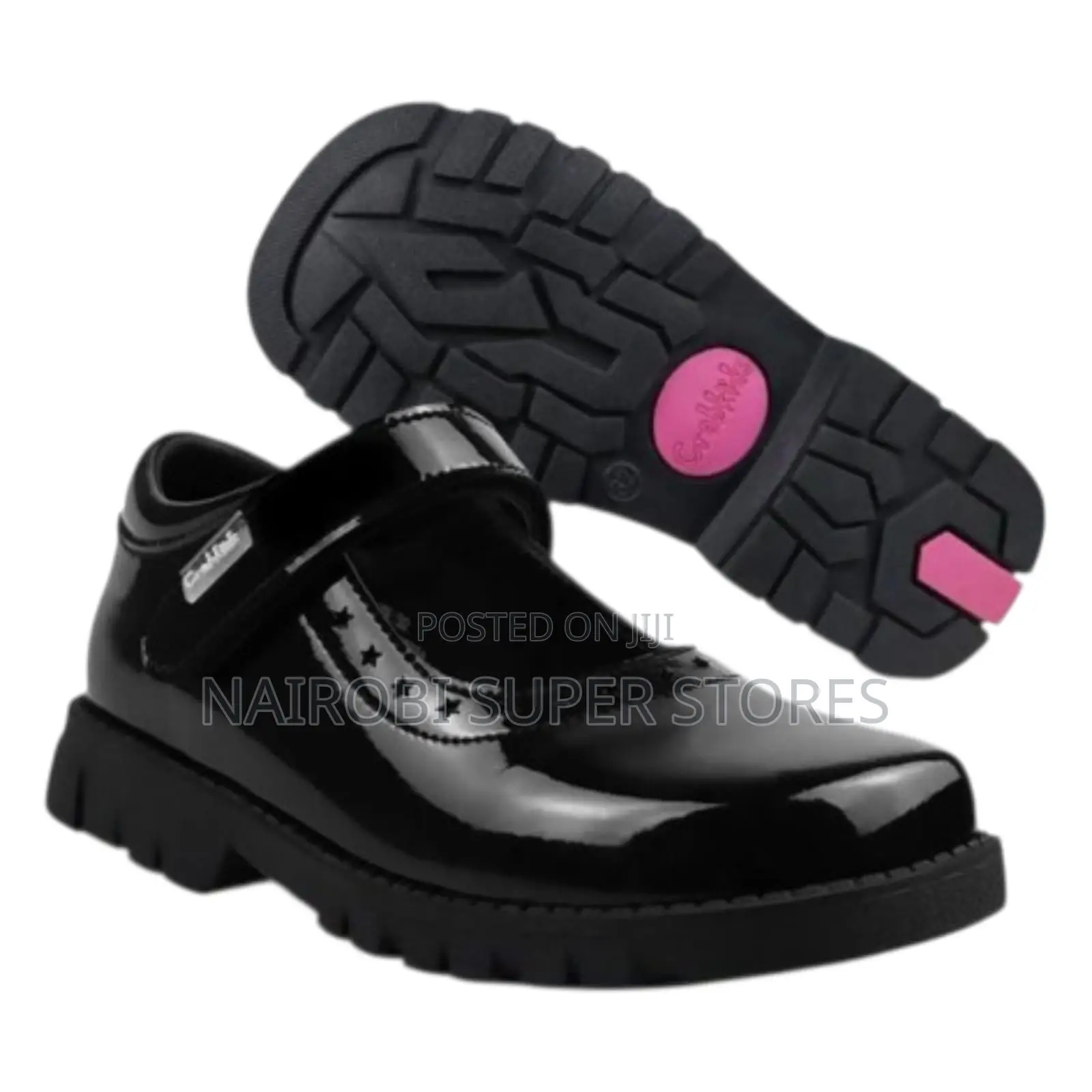 Crab Kids Leather School Shoes for Girls - Shinny