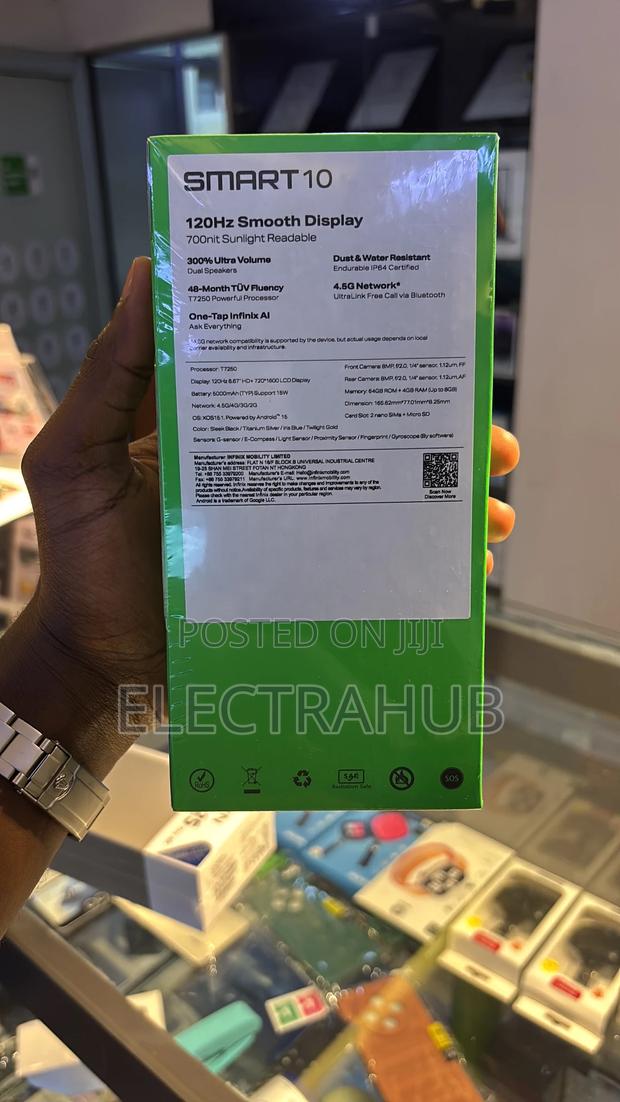New Infinix Smart 10 64 GB Black - thumbnail 2