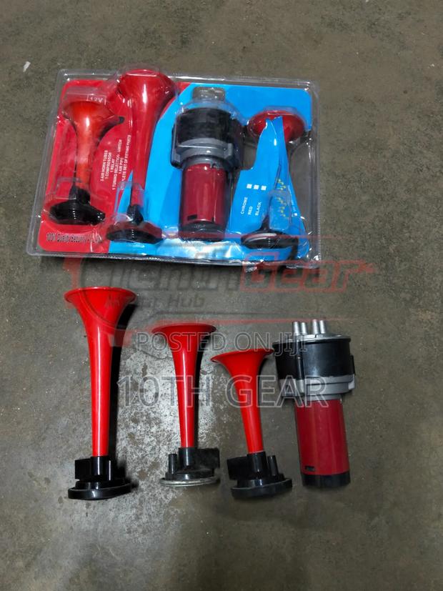 3 Pipe Horn 12v With Motor Red