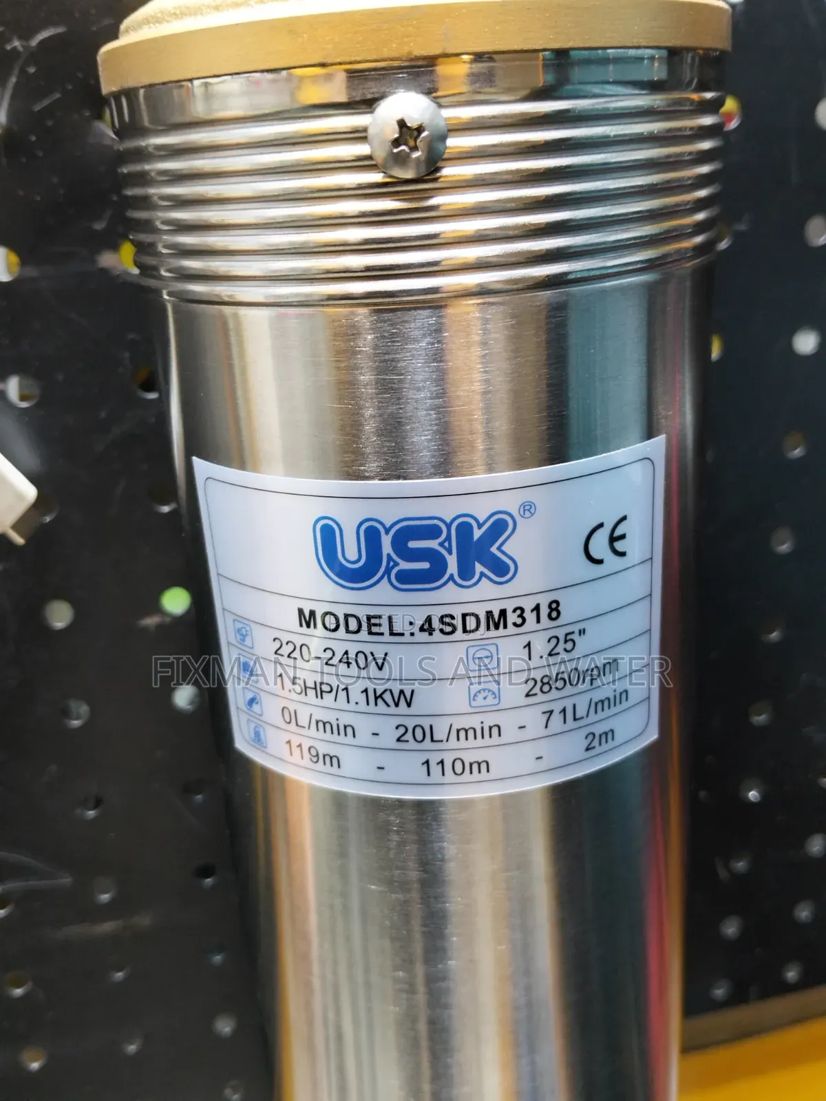 Usk Submersible Water Pump 1.5 Hp 120m Head