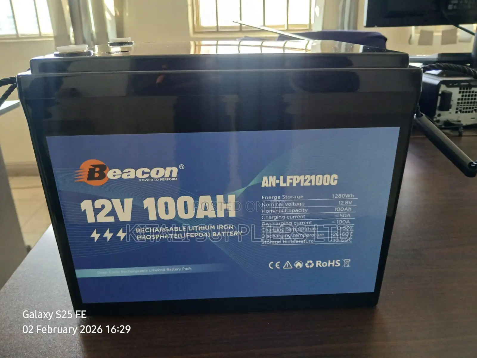 Beacon 12v 100ah Lithium Iron Phosphate (Lifepo4) Battery