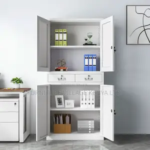 4-Door's White Metallic Document Office Cabinet