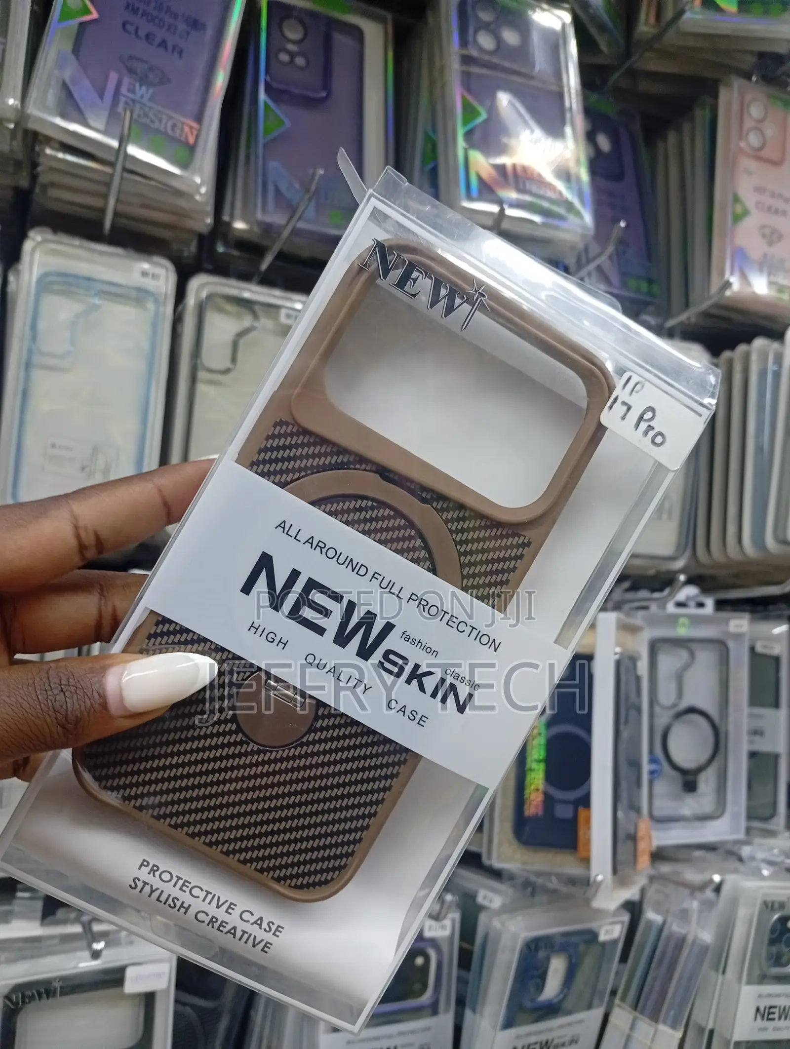 "New Skin" Brand Protective Case Designed to Fit the iPhone 17 Pro.