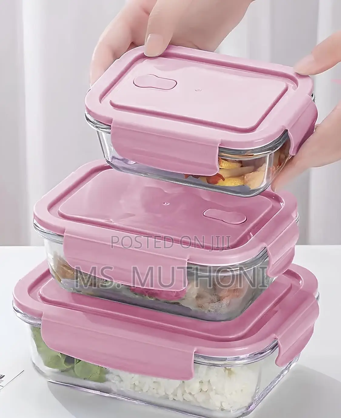 Glass Meal Prep / Lunch Box Set (3 Pcs)