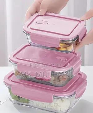 Glass Meal Prep / Lunch Box Set (3 Pcs)