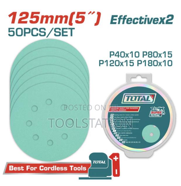 Sanding Discs for Orbital Sander 125mm 50pcs/Set P40/P80/P120/P180
