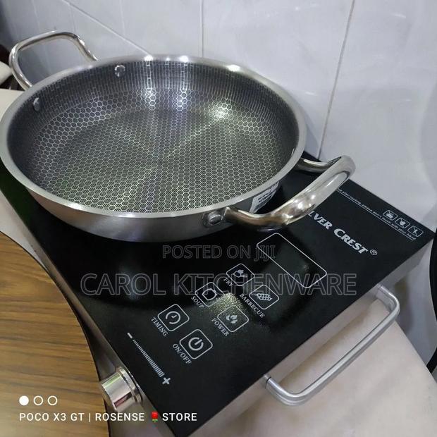 2 Handle Honeycomb Stainless Steel Non Stick Pan - thumbnail 3