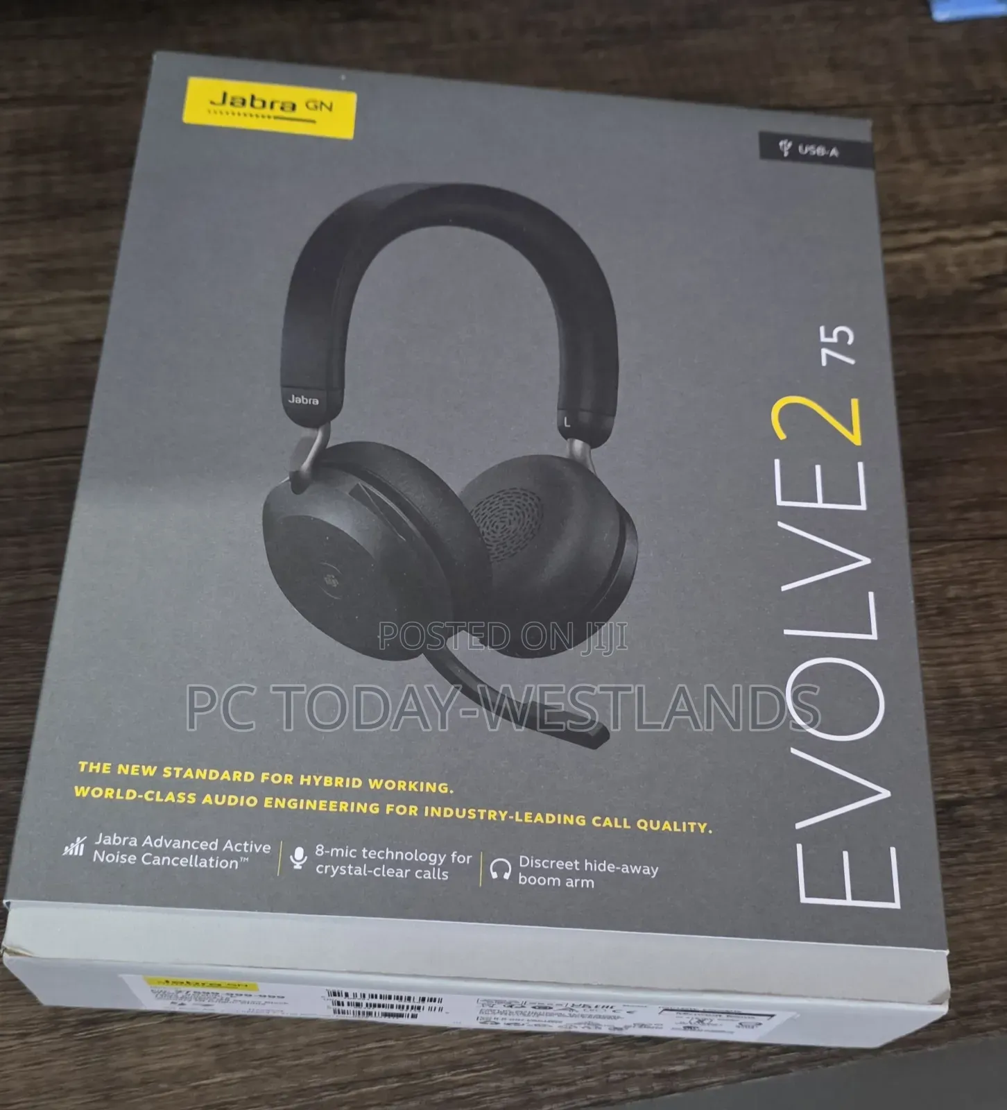 Jabra Evolve2 75 Usb-a Wireless Headset Uc Link 380a 27599-989-999