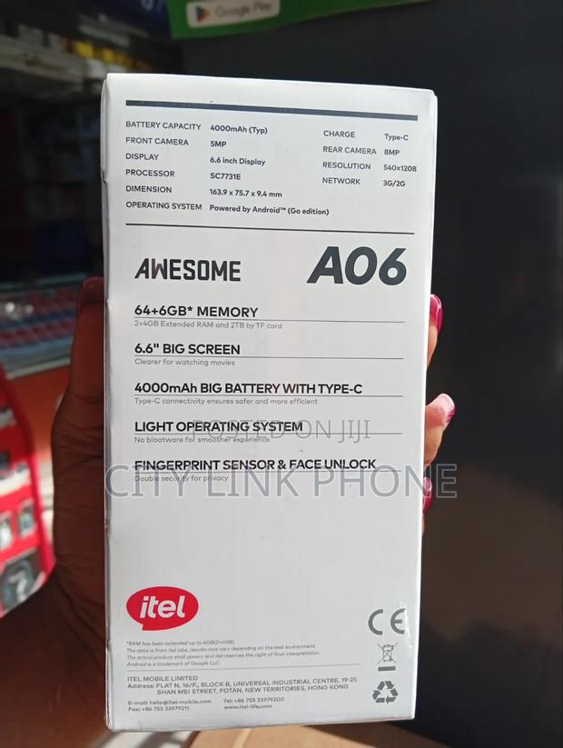 New Itel A06 64 GB Black - thumbnail 2
