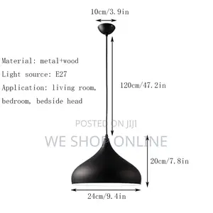 Retro Pendant Light Shade Black/White