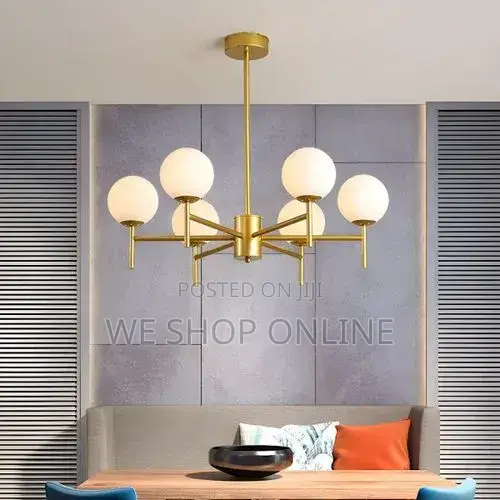 Glass Lampshade Ceiling Light Gold