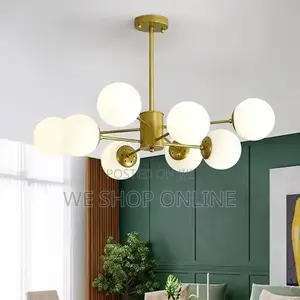 Glass Lampshade Ceiling Light Gold