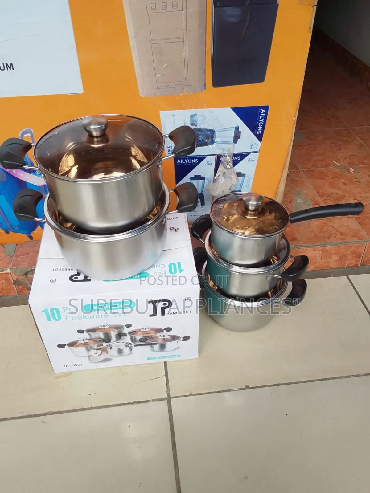 Jp 10pcs Stainless Steel Cookware Set – Durable Kitchen Essentials