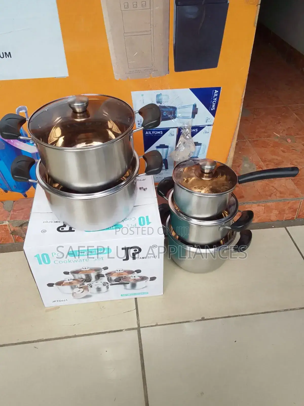 Jp 10pcs Stainless Steel Cookware Set – Durable Kitchen Essentials