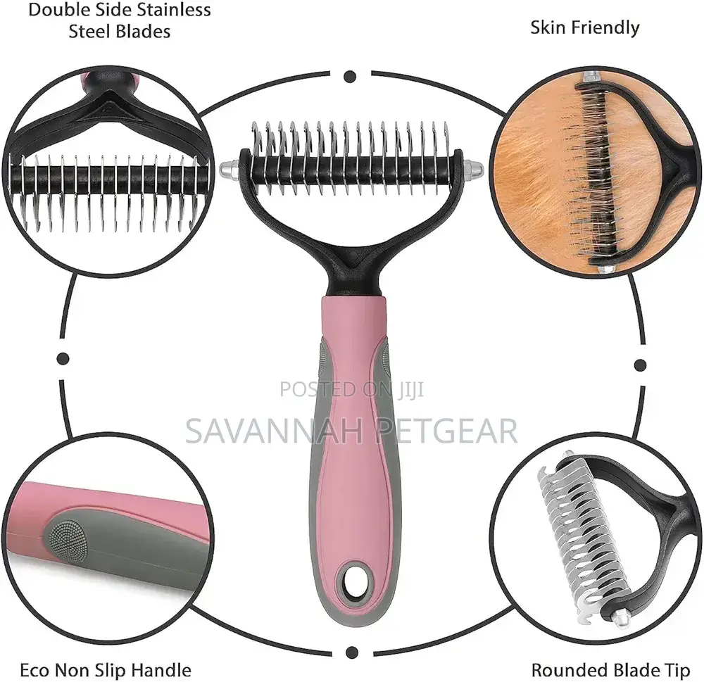 Professional Dematting Comb 2 Sided Hair Removal Brush for Dogs Cats
