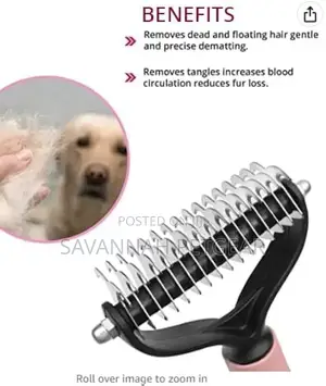 Professional Dematting Comb 2 Sided Hair Removal Brush for Dogs Cats
