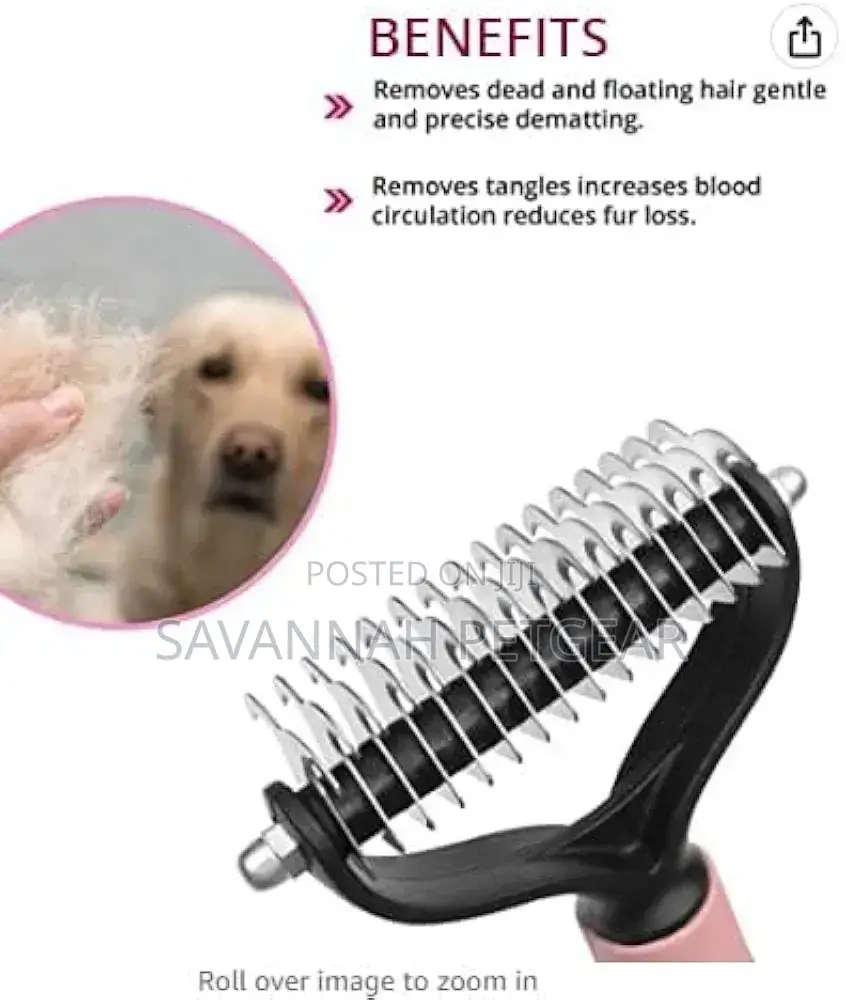 Professional Dematting Comb 2 Sided Hair Removal Brush for Dogs Cats
