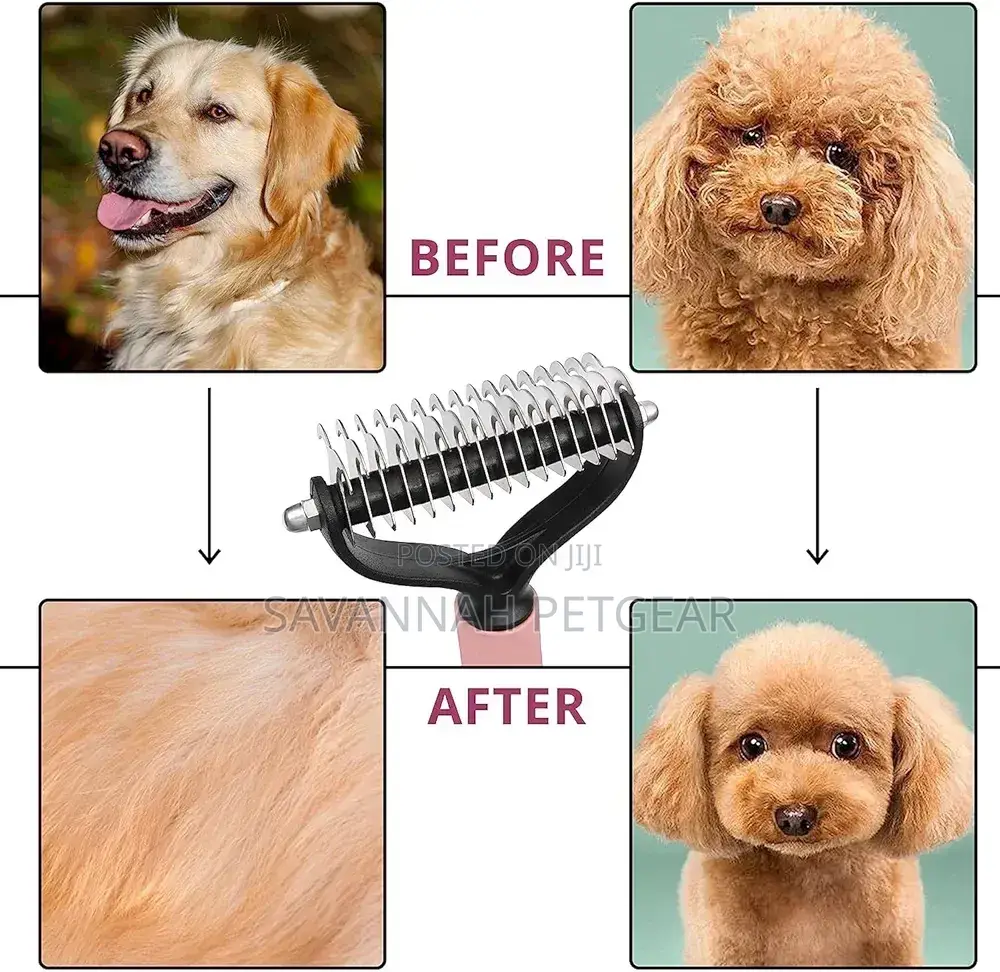 Professional Dematting Comb 2 Sided Hair Removal Brush for Dogs Cats