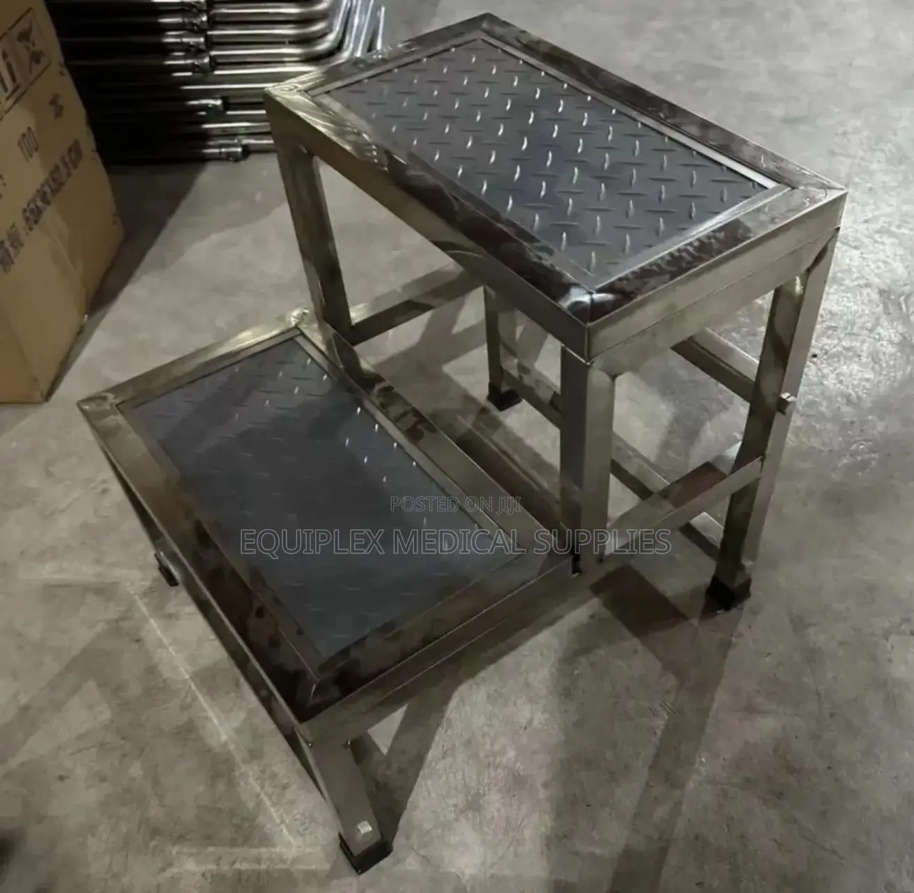 Imported Hospital Stepping Stool (Stainless Steel and Slip Resistant)