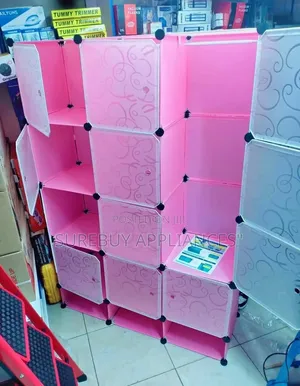 Portable 3-Column Plastic Wardrobe – Foldable Storage Closet