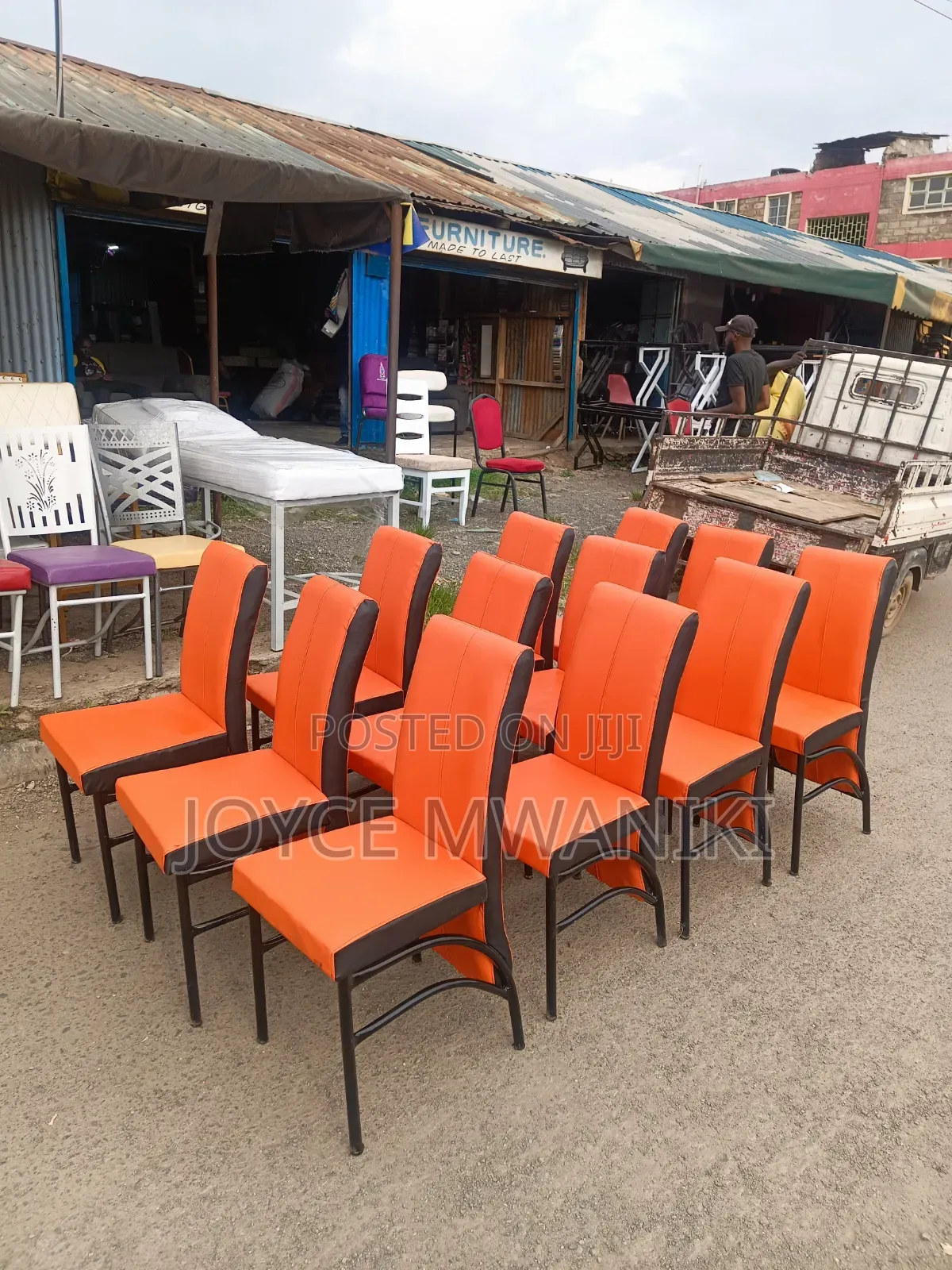 Executive Black and Orange Hotel Chairs 