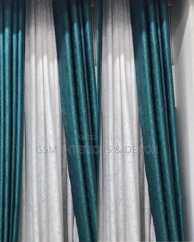 Tropical Green Heavy Curtains in Black Out Fabric