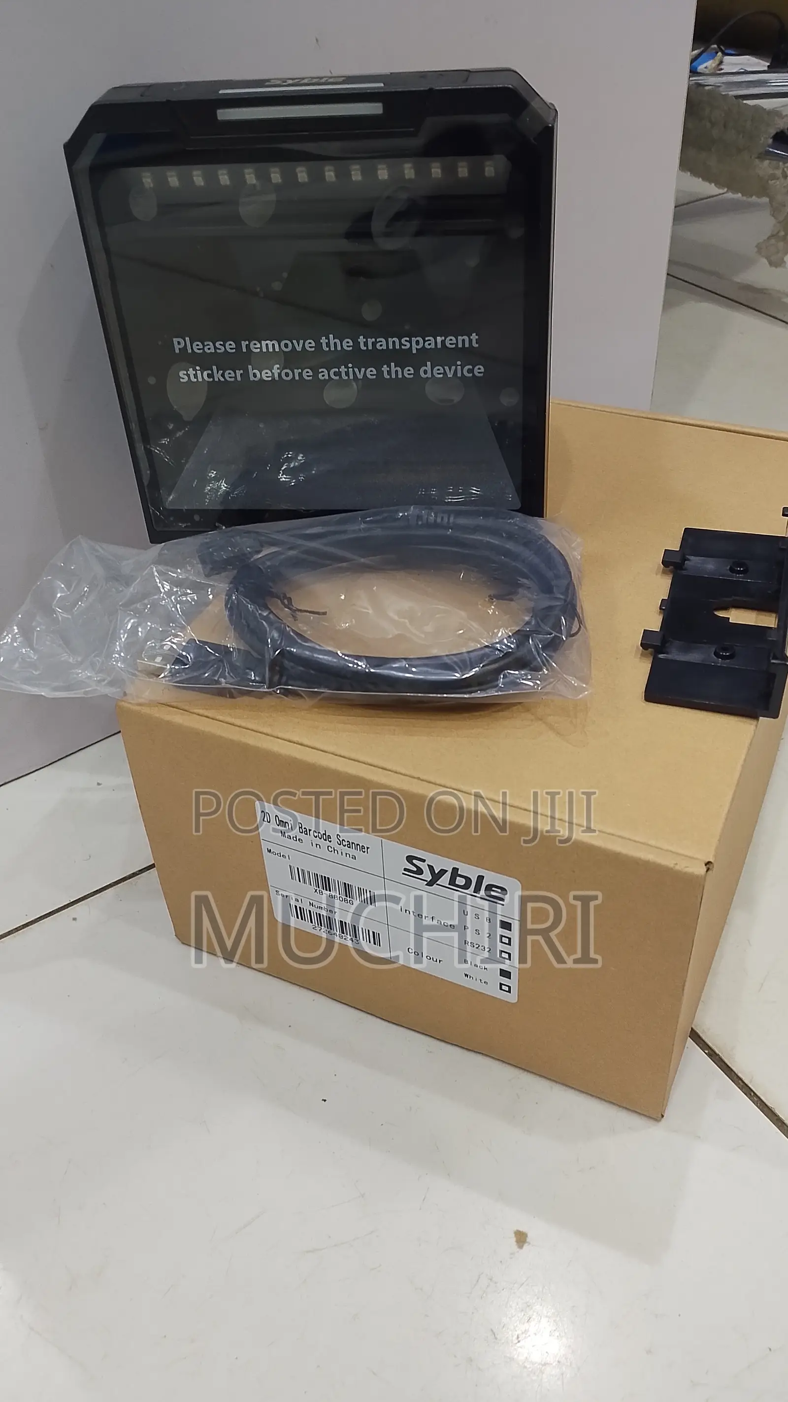 Table Mount Square Bar Code and Qr Code Scanner