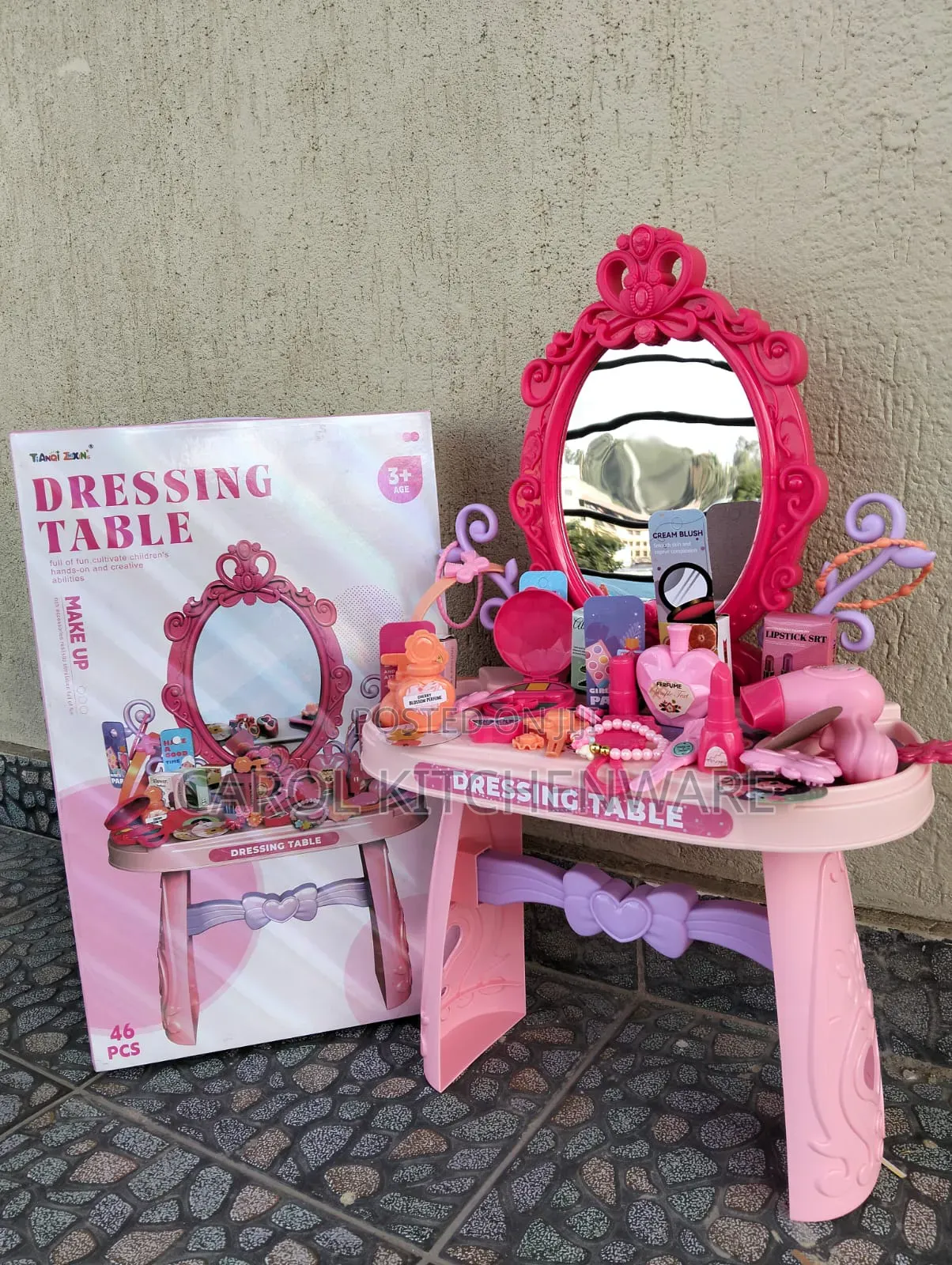 46 PCS Princess Pretend Play Dressing Table Accessories Set