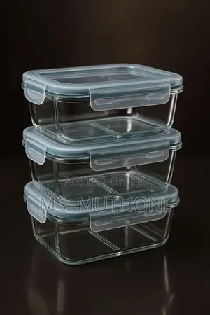 1 Pc. 1520ml Big Glass Food Storage Container (Blue )
