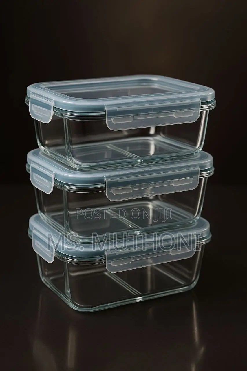 1 Pc. 1520ml Big Glass Food Storage Container (Blue )