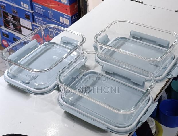 1 Pc. 1520ml Big Glass Food Storage Container (Blue ) - thumbnail 2
