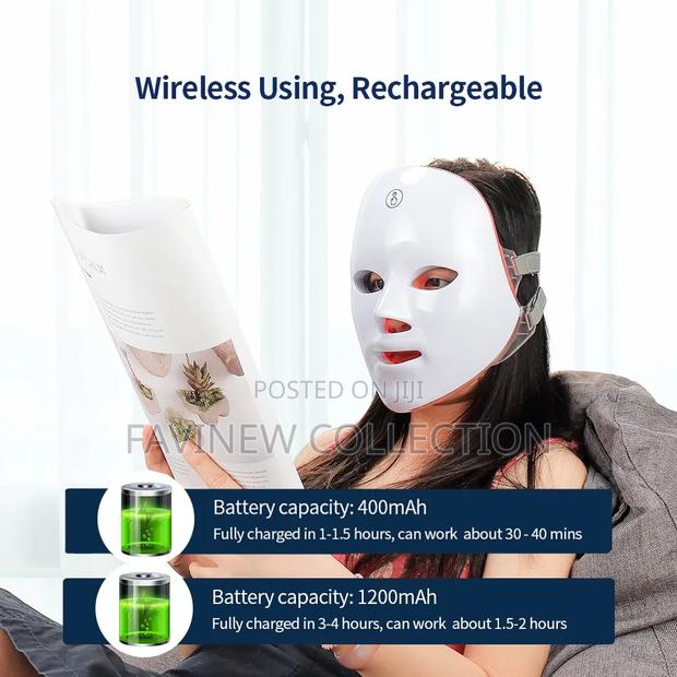 Wireless 7 Colors Light Led Facial Mask Red Light Therapy Face Masks
