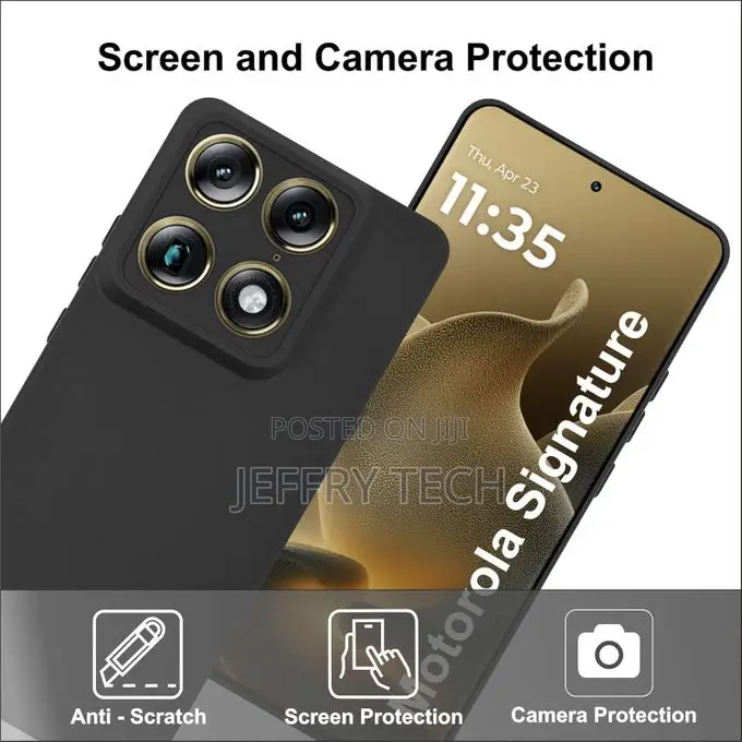 Case Soft Silicone Back Cover for Motorola Signature -Black