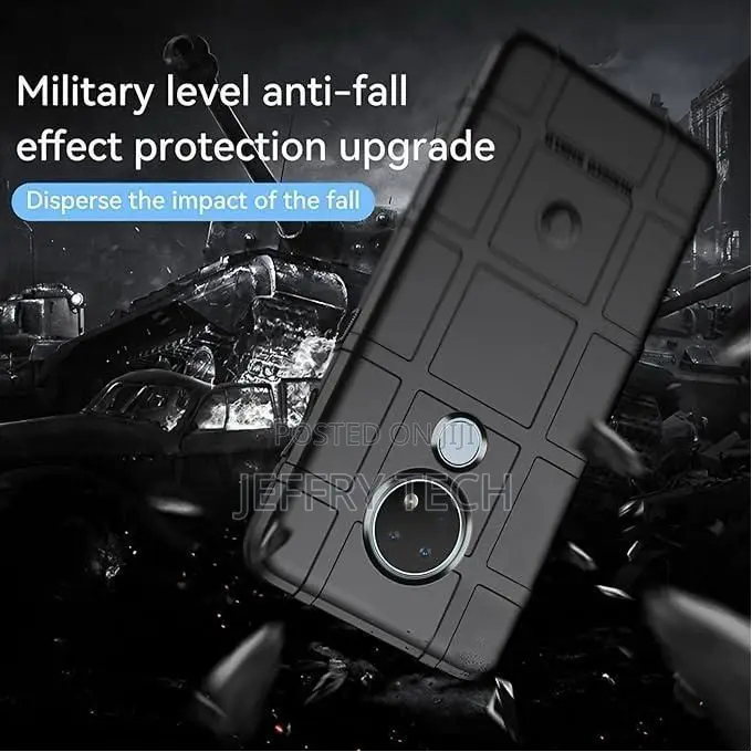 Cases Rugged Shield Armor Back Cover for Nokia 6.2 - Black