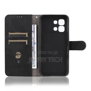 Infinix Note Edge 5g Skin Feel Magnetic Flip Leather Phone Case(Black)
