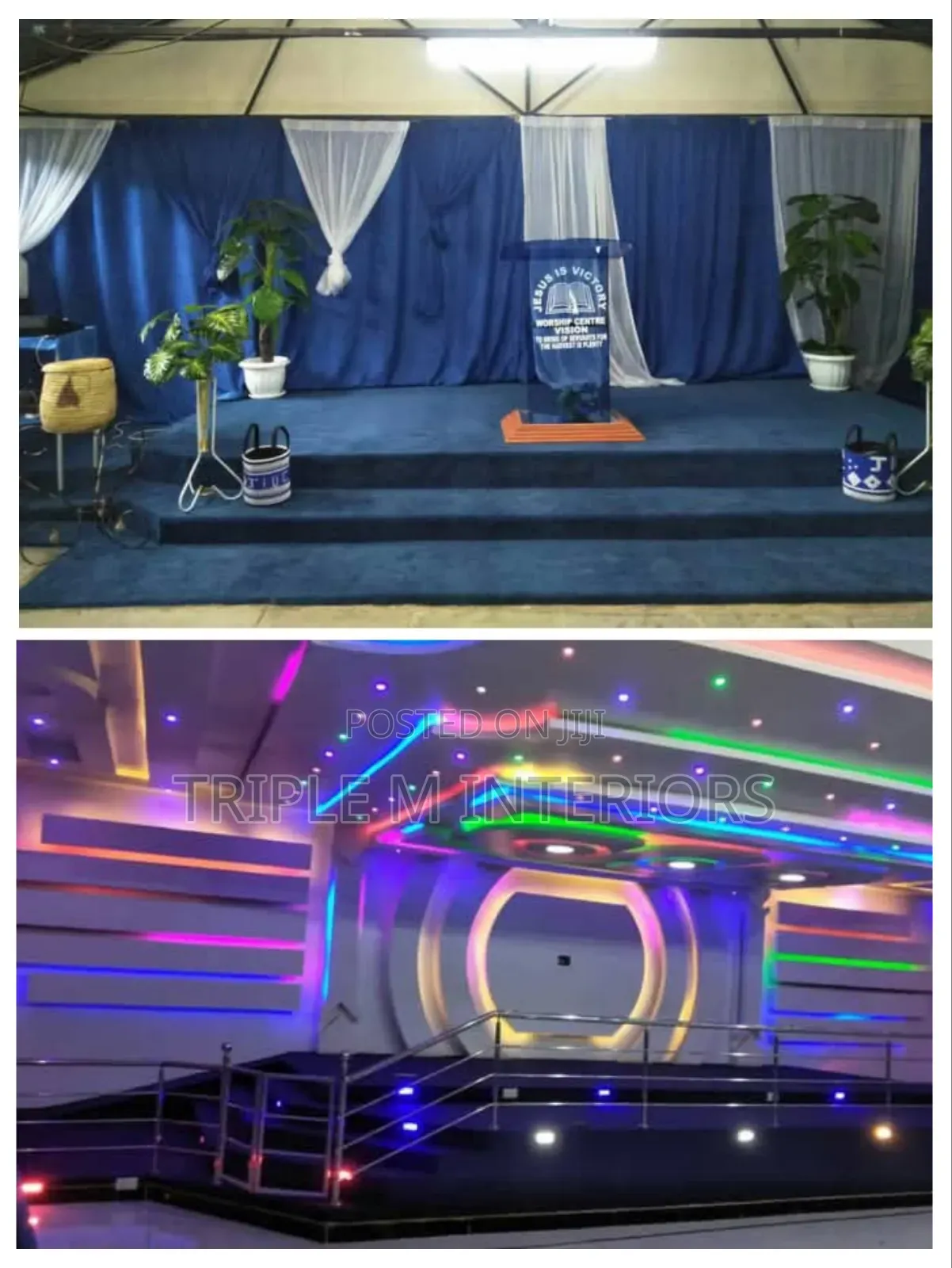 Altar Transformed With Premium Deep Blue Delta Carpet Finish