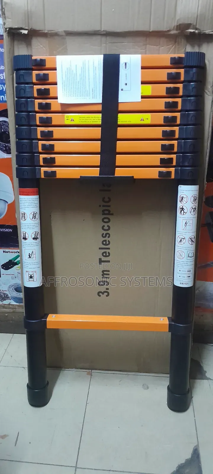 3.9m Telescopic Ladder (Orange)