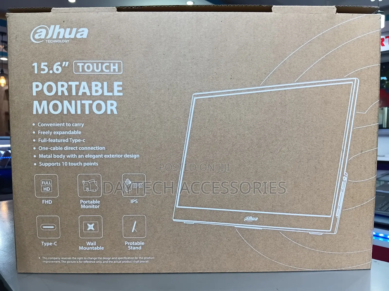 This Is a Dahua 15.6" Touch Portable Monitor Model Dhi-Pm16-F201s.