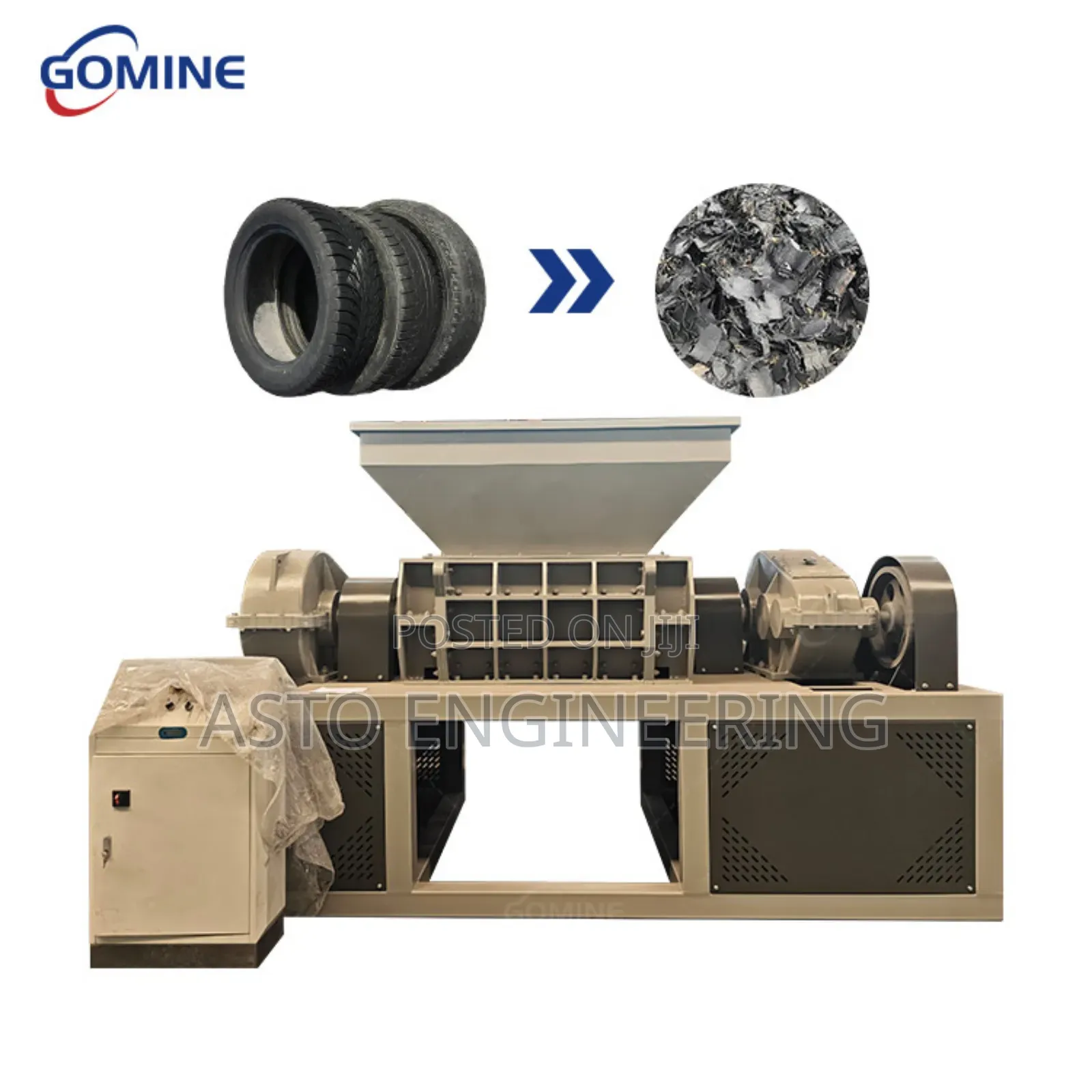 Old Car Tyre Crusher Machine