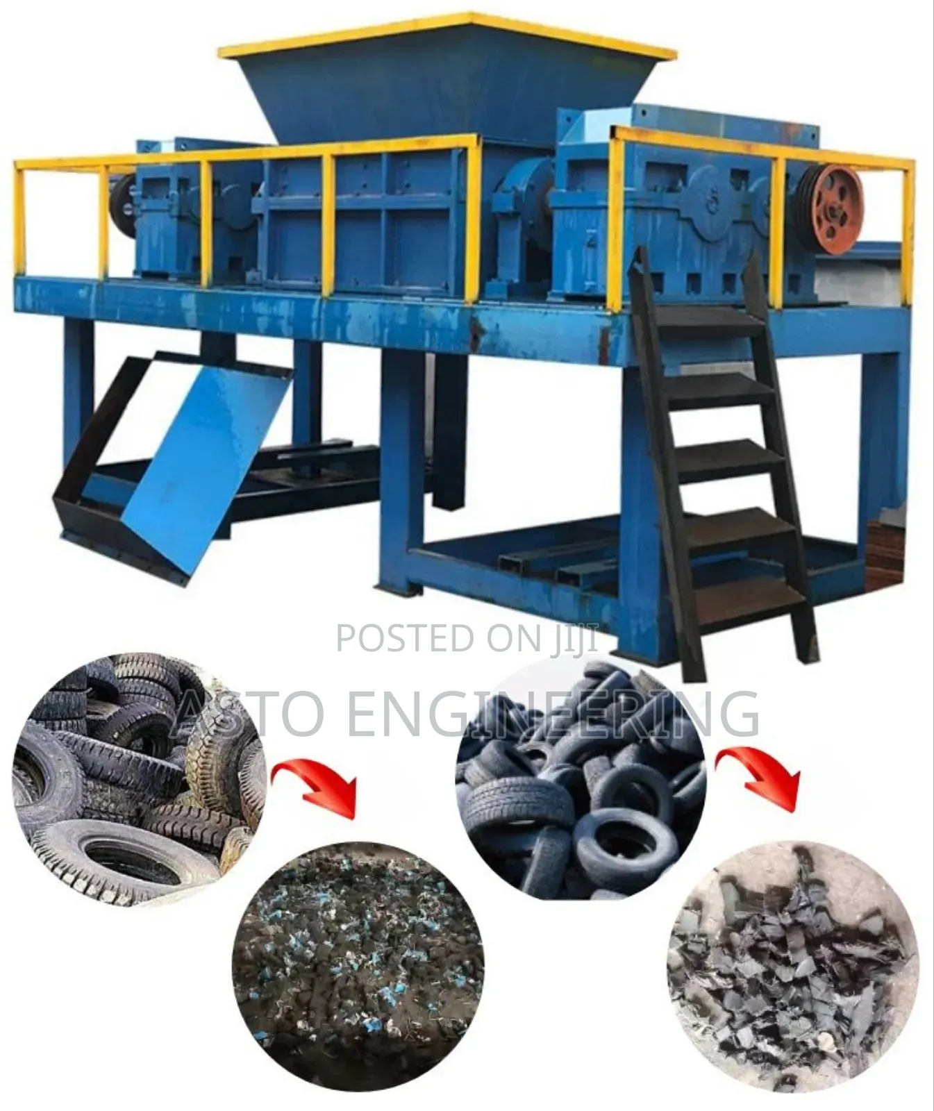 Old Car Tyre Crusher Machine