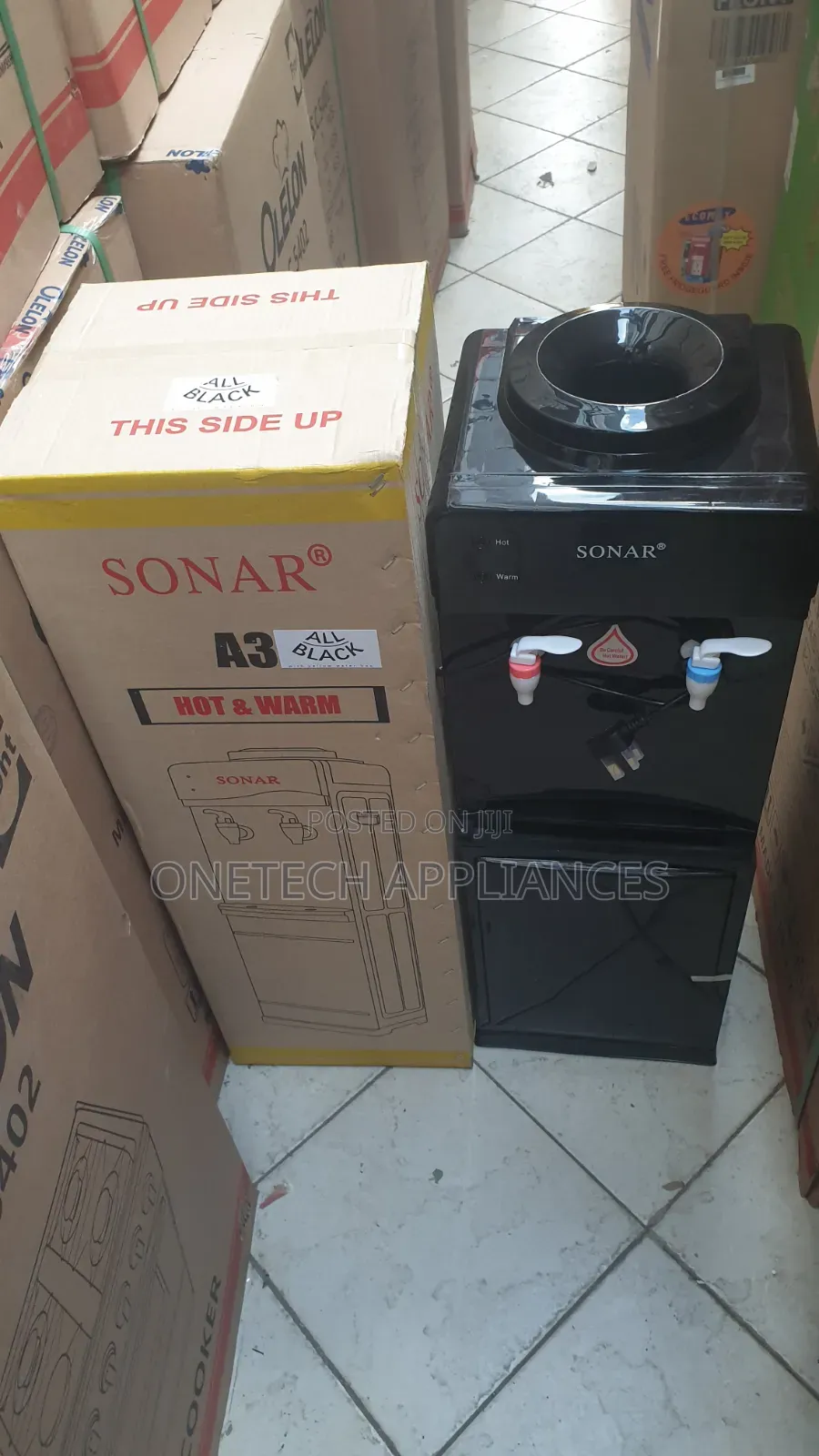Sonar A3 All Black Hot and Normal Water Dispenser