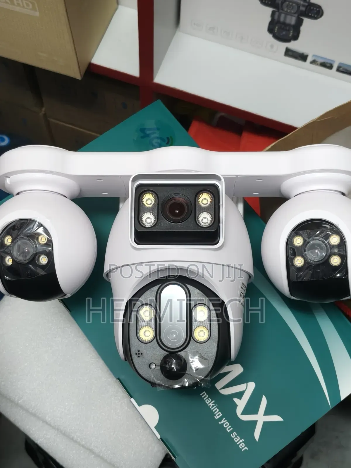 V380 PTZ Control Quad Lens 4g Solar Powered CCTV 4lens