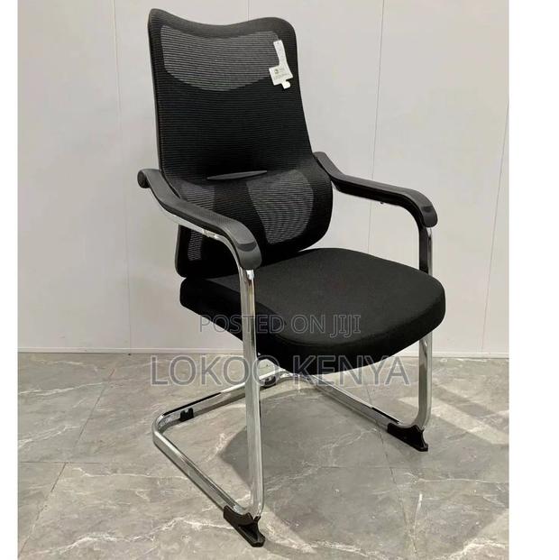 Office Chair; Mesh Fabric Firm Chrom Base Visitor's Waiting Chair