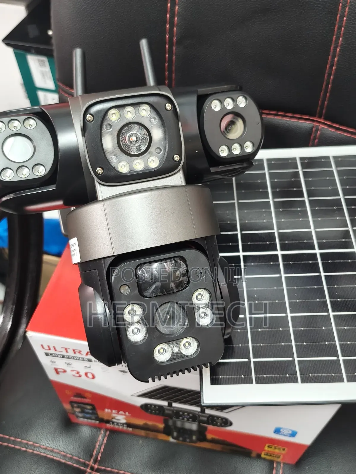 Wifi Smart Pir Detection Solar Powered CCTV Triple Lens CCTV