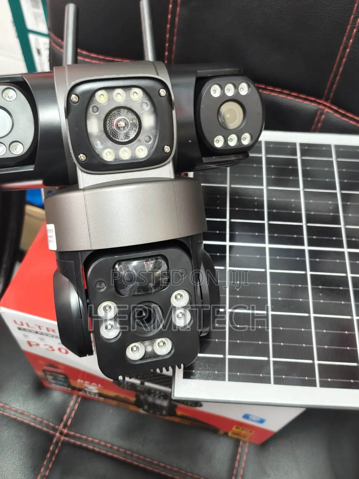 Wifi Smart Pir Detection Solar Powered CCTV Triple Lens CCTV