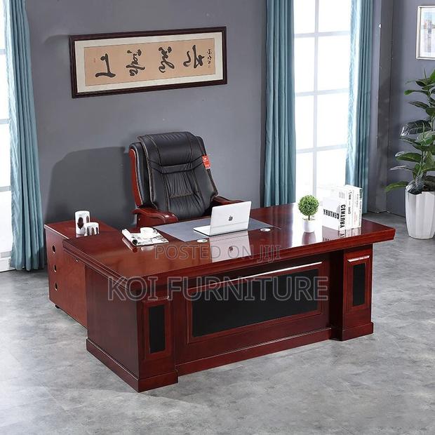 Office Desk : 1.4m Executive Office Desk With Side Extension - thumbnail 6