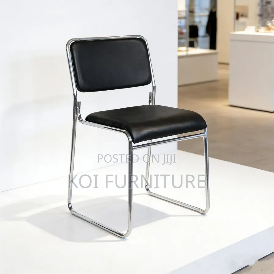 Office Chair : Chrome Visitor's Leather Office Seat